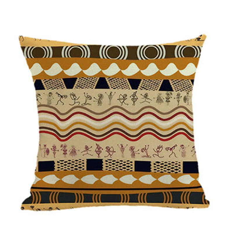 Ethnic Style Geometric Pattern Pillow + Pillow Cover 4-Piece Set Decorative Combo