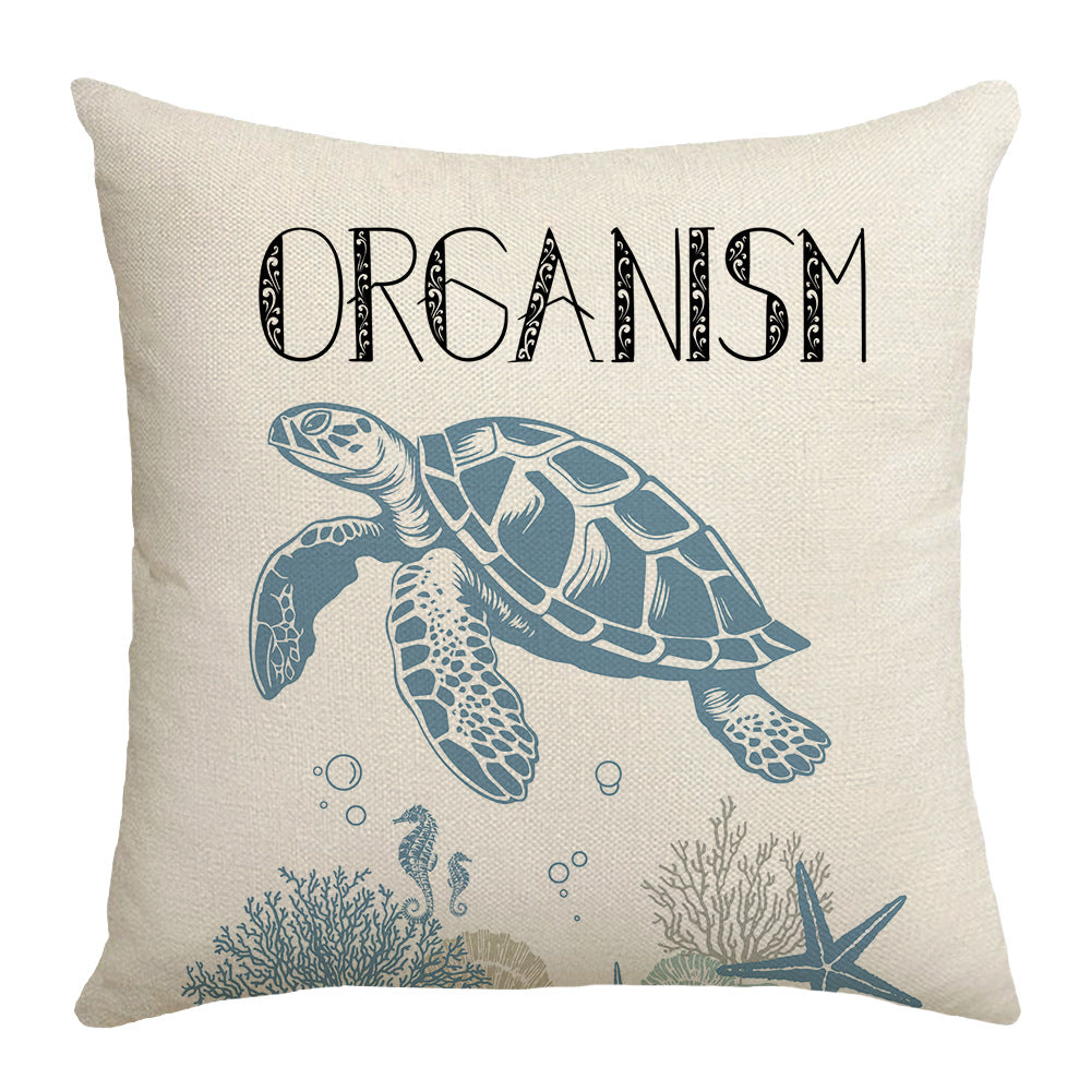 4-pack Ocean Style Cushion Cover with Pillow Insert 45x45cm Sofa Bedroom Decorative Throw Pillow