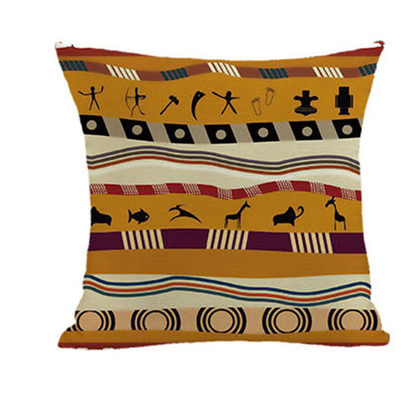 Ethnic Style Geometric Pattern Pillow + Pillow Cover 4-Piece Set Decorative Combo
