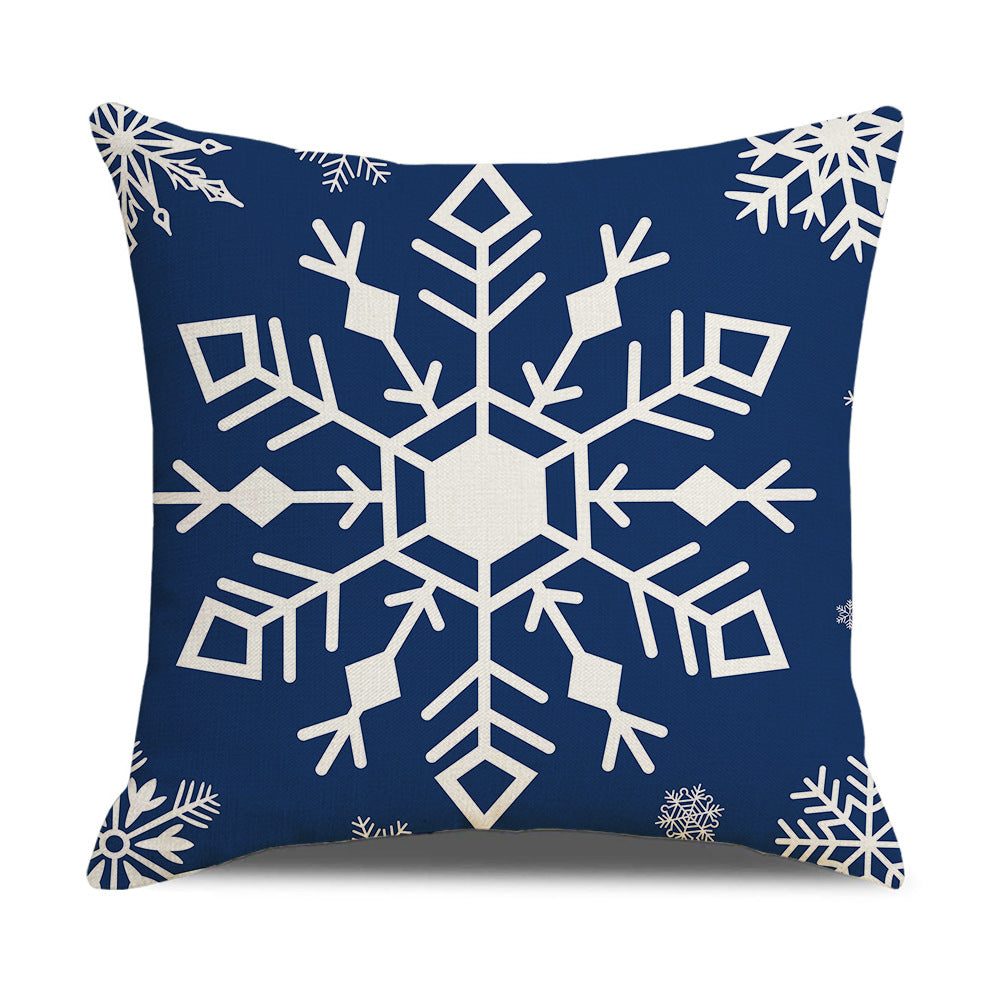 4-Pack Christmas Winter Pillow Covers with Inserts, 18×18 Inch Blue & White Snowflake and Christmas Tree Decorative Cushions for Sofa, Couch, Living Room & Bedroom