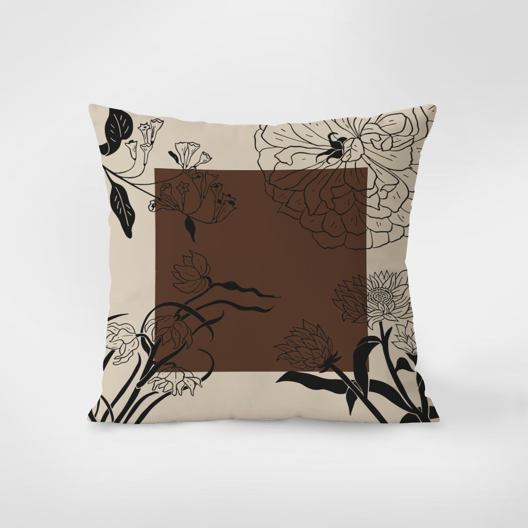 Nordic Style Brown Birds & Geometric Pattern Decorative Pillow Set of 4 – Throw Cushions with Pillow Covers for Sofa, Bedroom & Living Room