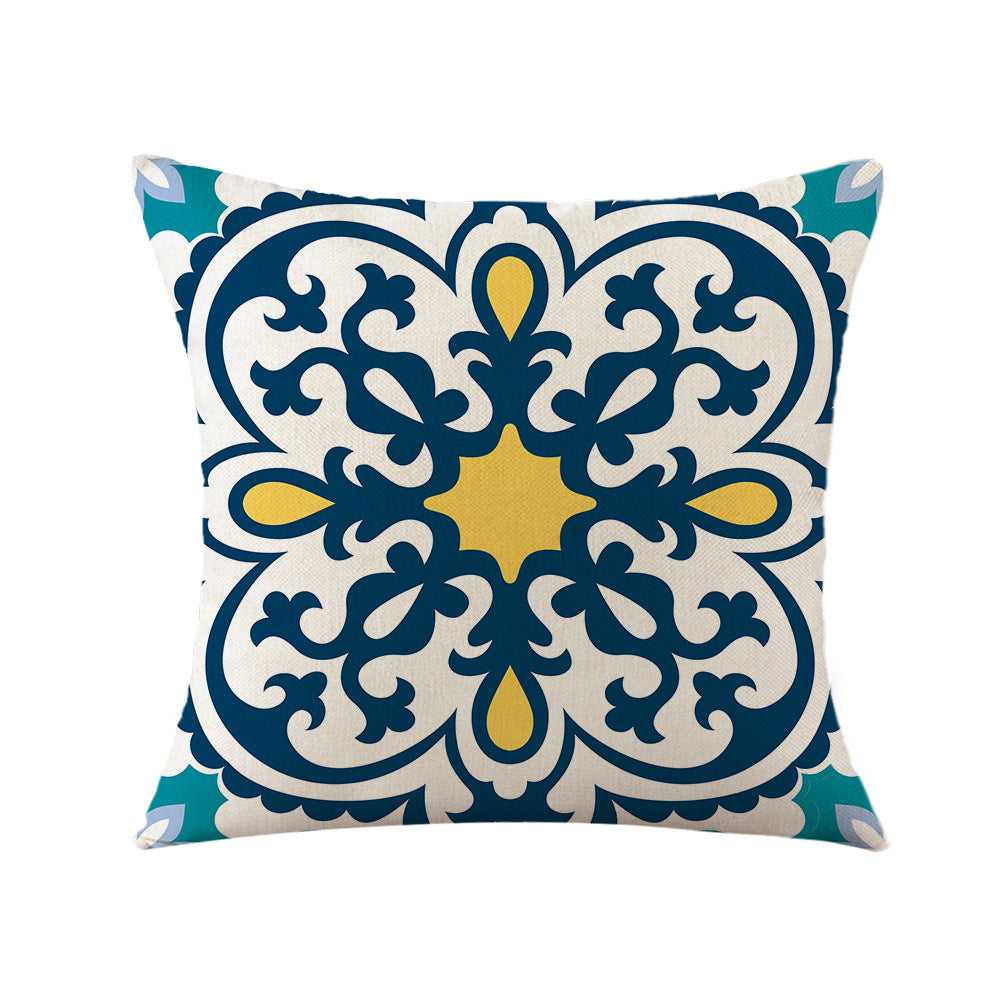 4-Pack Vintage Pattern Pillow Covers with Inserts, 18×18 Inch Mediterranean Style Decorative Cushions for Sofa, Couch, Living Room & Bedroom