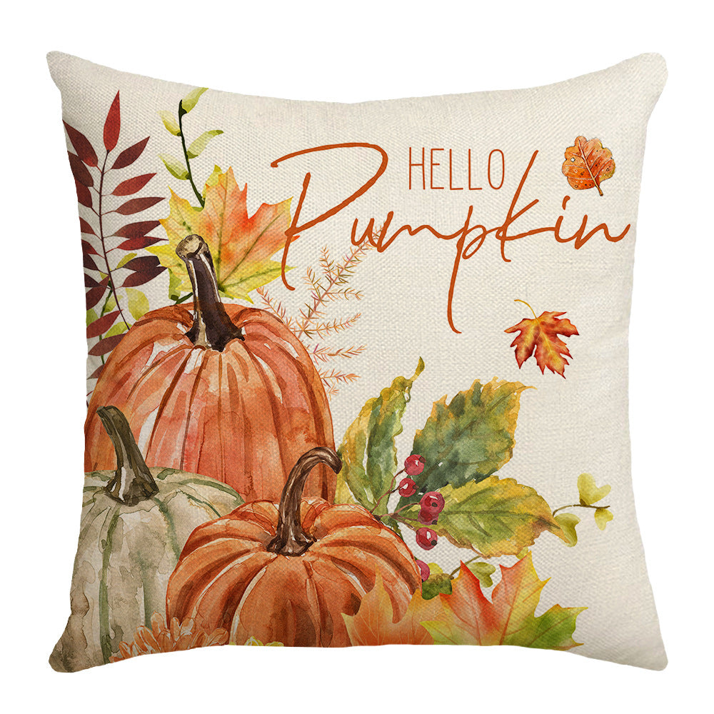 4-Pack Autumn Thanksgiving Pillow Covers with Inserts, 18×18 Inch Pumpkin & Maple Leaf Decorative Cushions for Sofa, Couch, Living Room & Bedroom