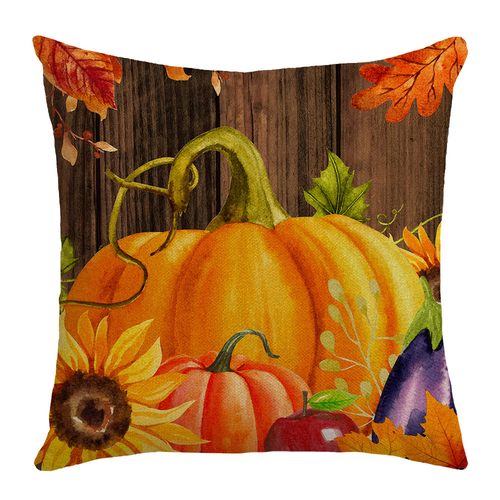 4-Pack Autumn Harvest Pumpkin Pillow Covers with Inserts, 18×18 Inch Thanksgiving Fall Decorative Cushions for Sofa, Couch, Living Room & Bedroom