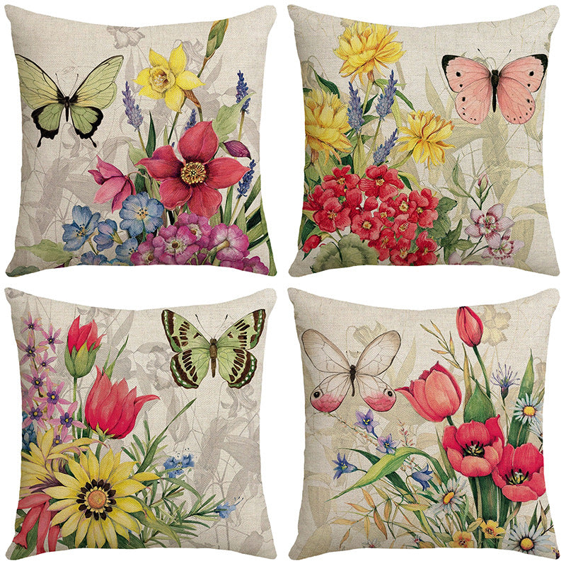 4-Piece Pillow & Pillow Cover Set for Sofa and Bedroom Decoration (45x45cm)