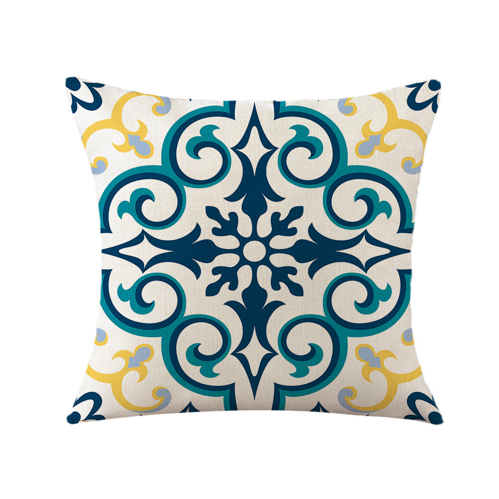 4-Pack Vintage Pattern Pillow Covers with Inserts, 18×18 Inch Mediterranean Style Decorative Cushions for Sofa, Couch, Living Room & Bedroom