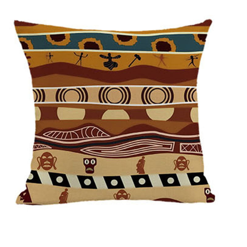 Ethnic Style Geometric Pattern Pillow + Pillow Cover 4-Piece Set Decorative Combo