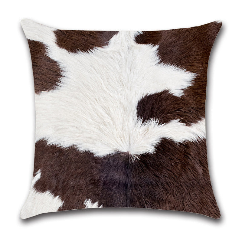 Cowhide Pattern Throw Pillow + Pillow Cover Set of 4 – Faux Fur Texture Decorative Cushion Set