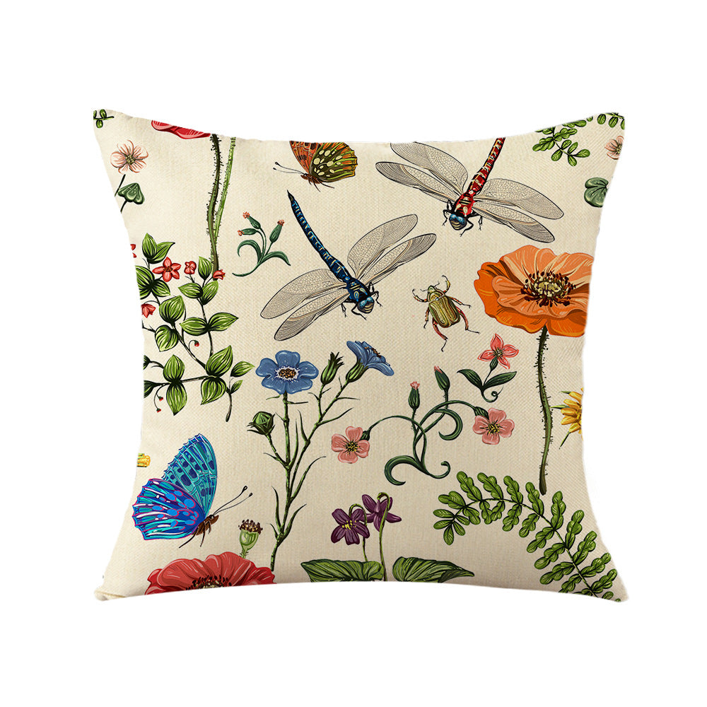 4-Pack Floral Pillow Covers with Inserts, 18×18 Inch Botanical and Butterfly Decorative Cushions for Sofa, Couch, Living Room & Bedroom