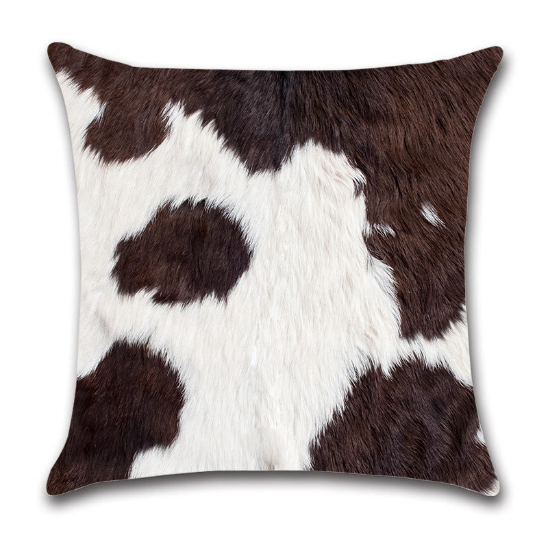 Cowhide Pattern Throw Pillow + Pillow Cover Set of 4 – Faux Fur Texture Decorative Cushion Set