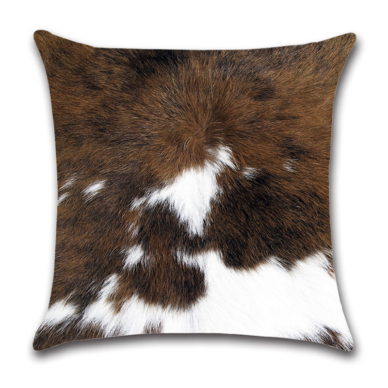 Cowhide Pattern Throw Pillow + Pillow Cover Set of 4 – Faux Fur Texture Decorative Cushion Set