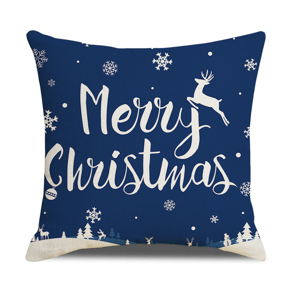 4-Pack Christmas Winter Pillow Covers with Inserts, 18×18 Inch Blue & White Snowflake and Christmas Tree Decorative Cushions for Sofa, Couch, Living Room & Bedroom