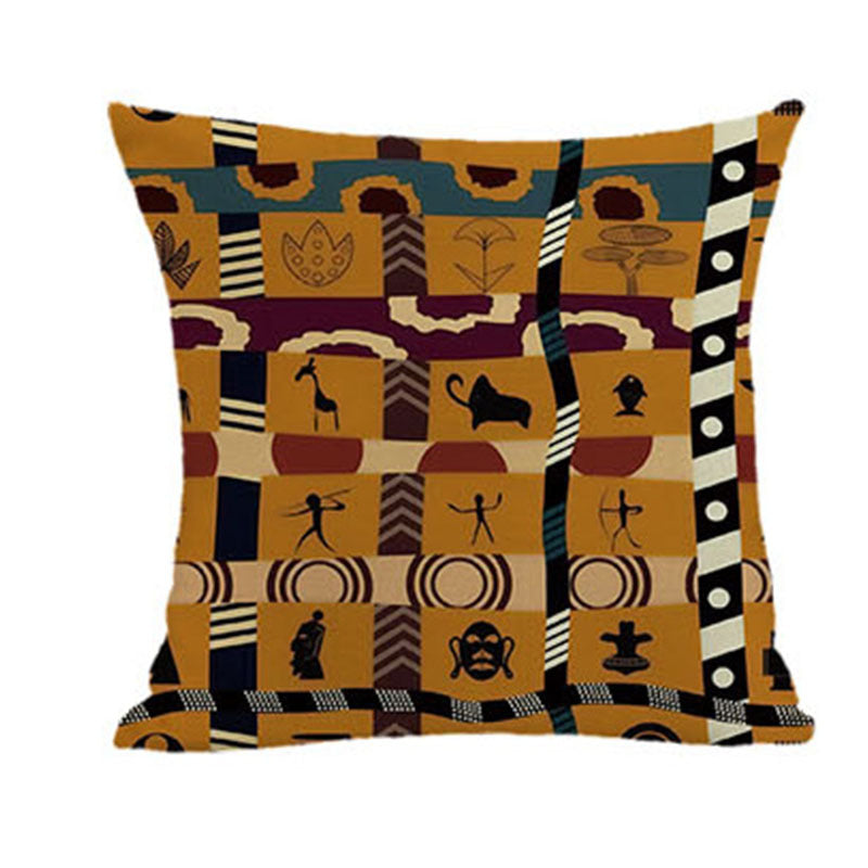 Ethnic Style Geometric Pattern Pillow + Pillow Cover 4-Piece Set Decorative Combo