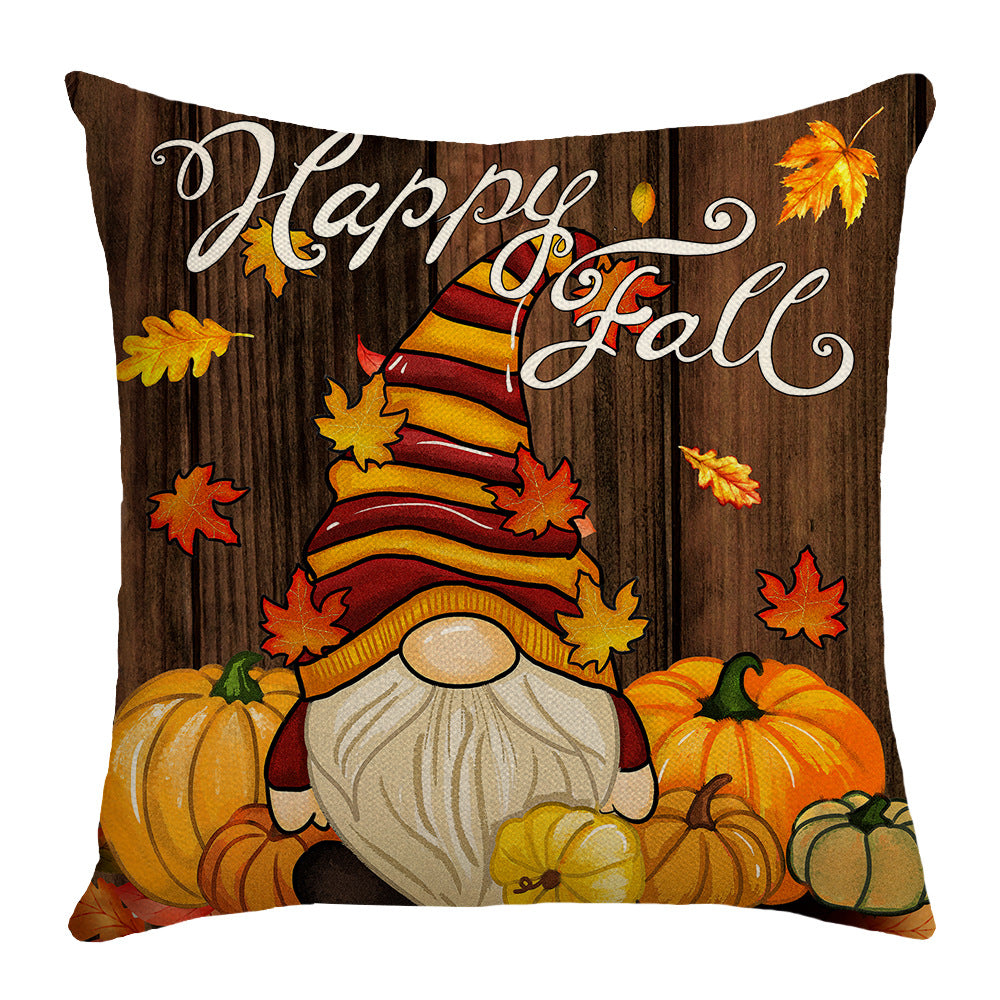 4-Pack Autumn Harvest Pumpkin Pillow Covers with Inserts, 18×18 Inch Thanksgiving Fall Decorative Cushions for Sofa, Couch, Living Room & Bedroom
