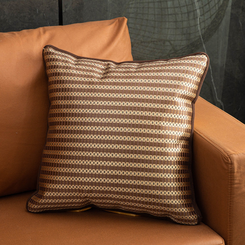 Modern Minimalist Plaid & Solid Decorative Throw Pillow Set of 4 – Cushion with Pillow Covers for Sofa, Bedroom & Living Room