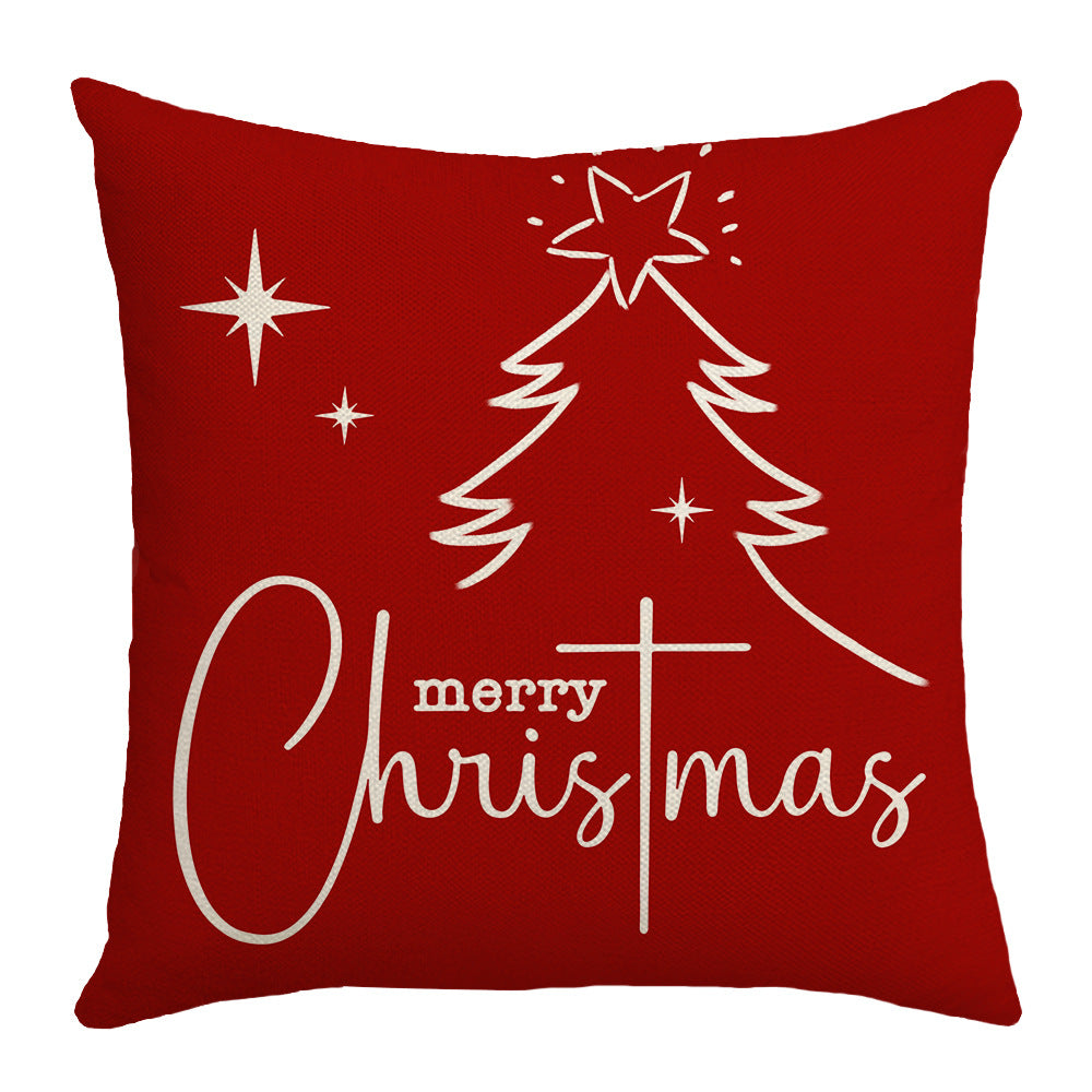 4-Pack Christmas Pillow Covers with Inserts, 18×18 Inch Red & White Snowflake and Christmas Tree Decorative Cushions for Sofa, Couch, Living Room & Bedroom