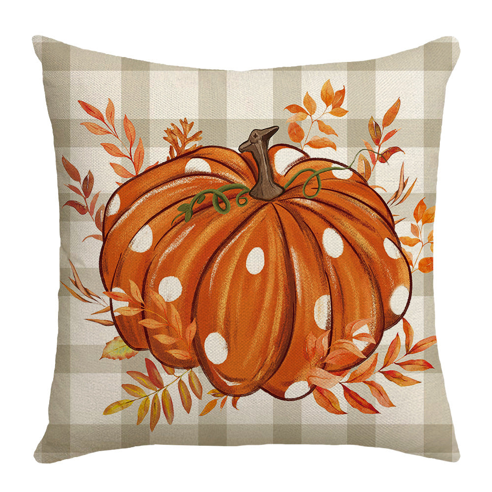 Autumn Pumpkin Thanksgiving Throw Pillow Covers with Inserts, 4-Pack, 18×18 Inch Decorative Cushions for Sofa, Living Room & Bedroom